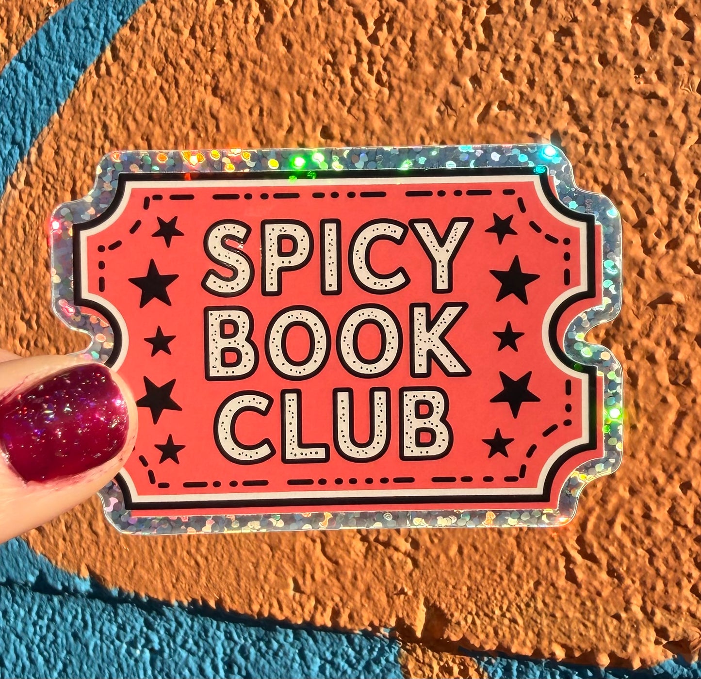Spicy Book Club Glitter Sticker