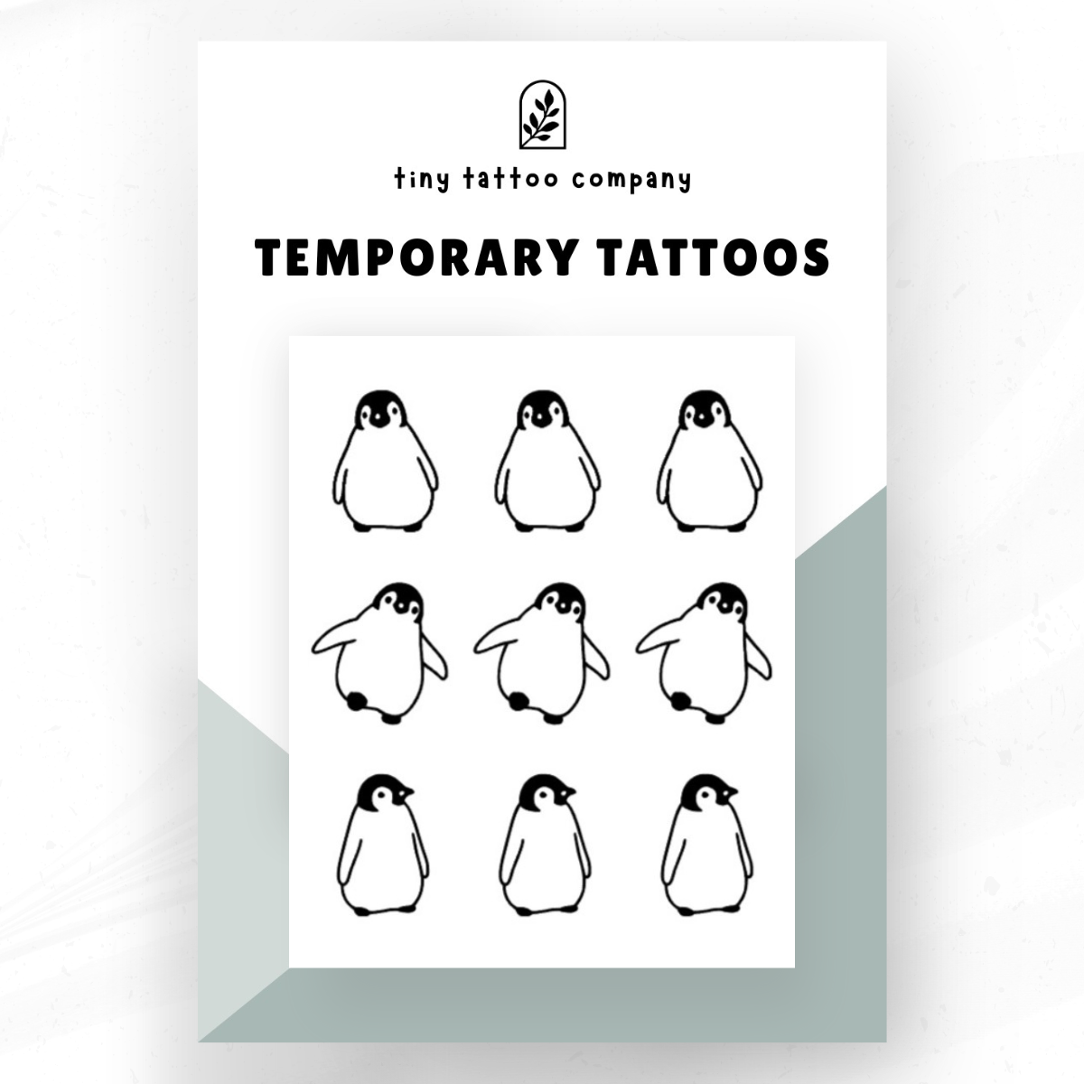 Cute Penguin Temporary Tattoo Pack 