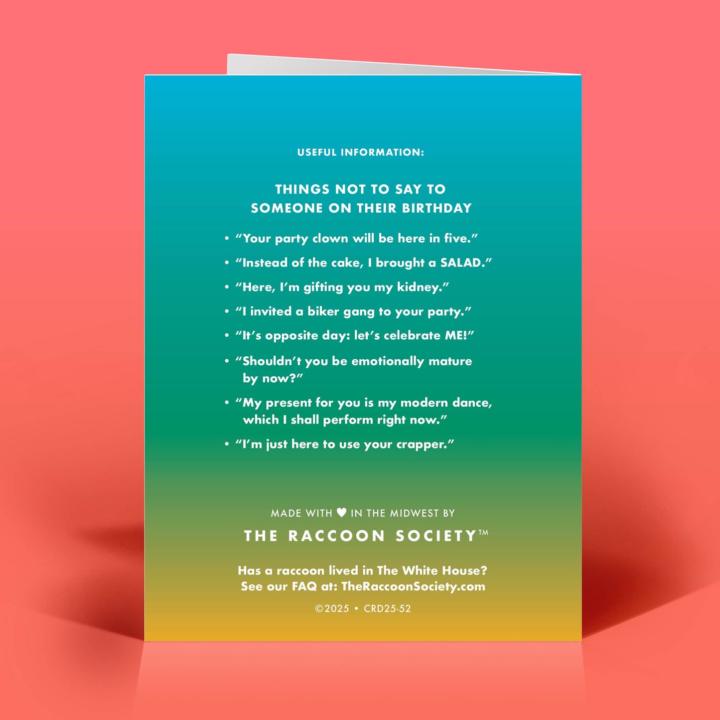 No Cake. No Presents. No Guests. Just THIS. Card