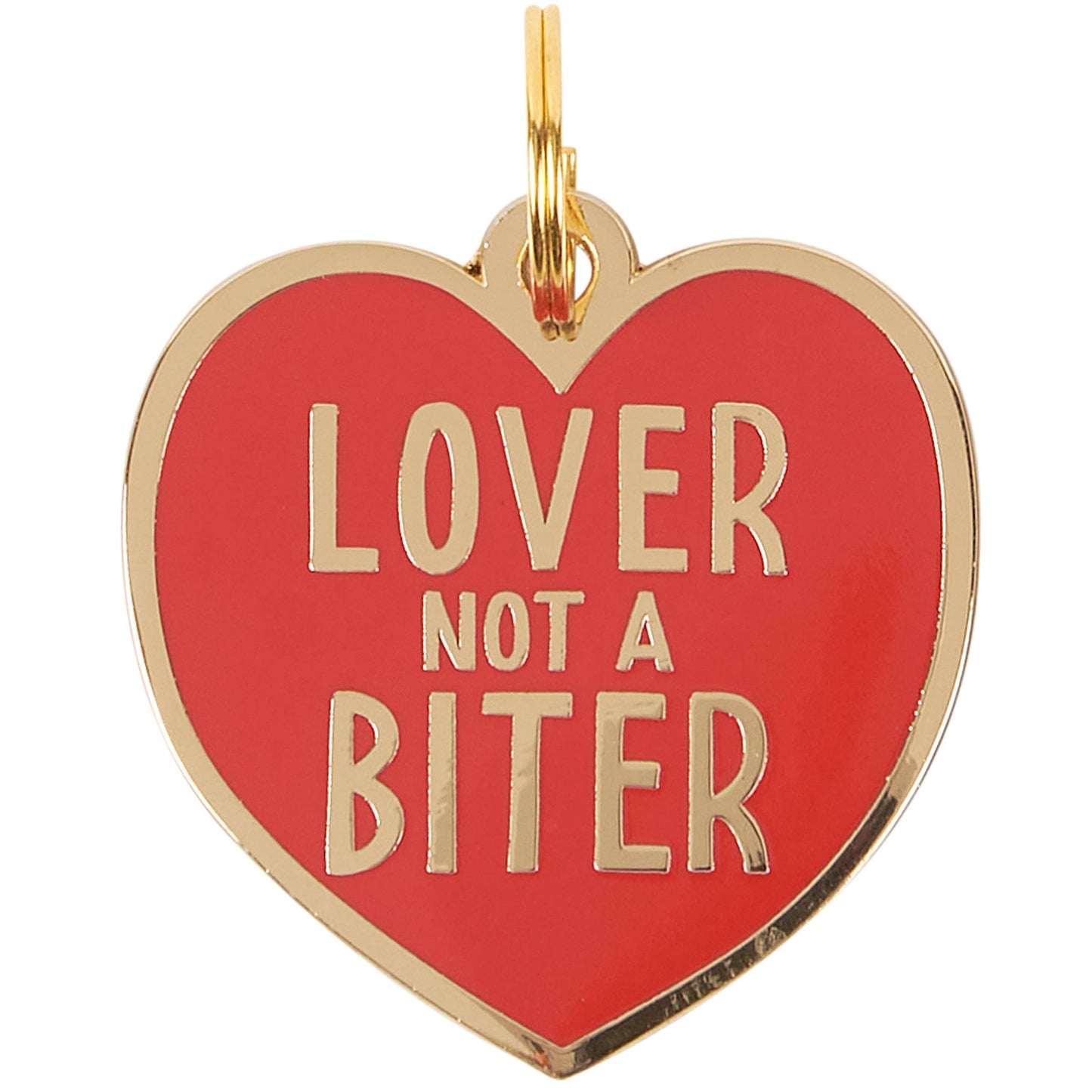 Lover Not A Biter Collar Charm Pet Tag