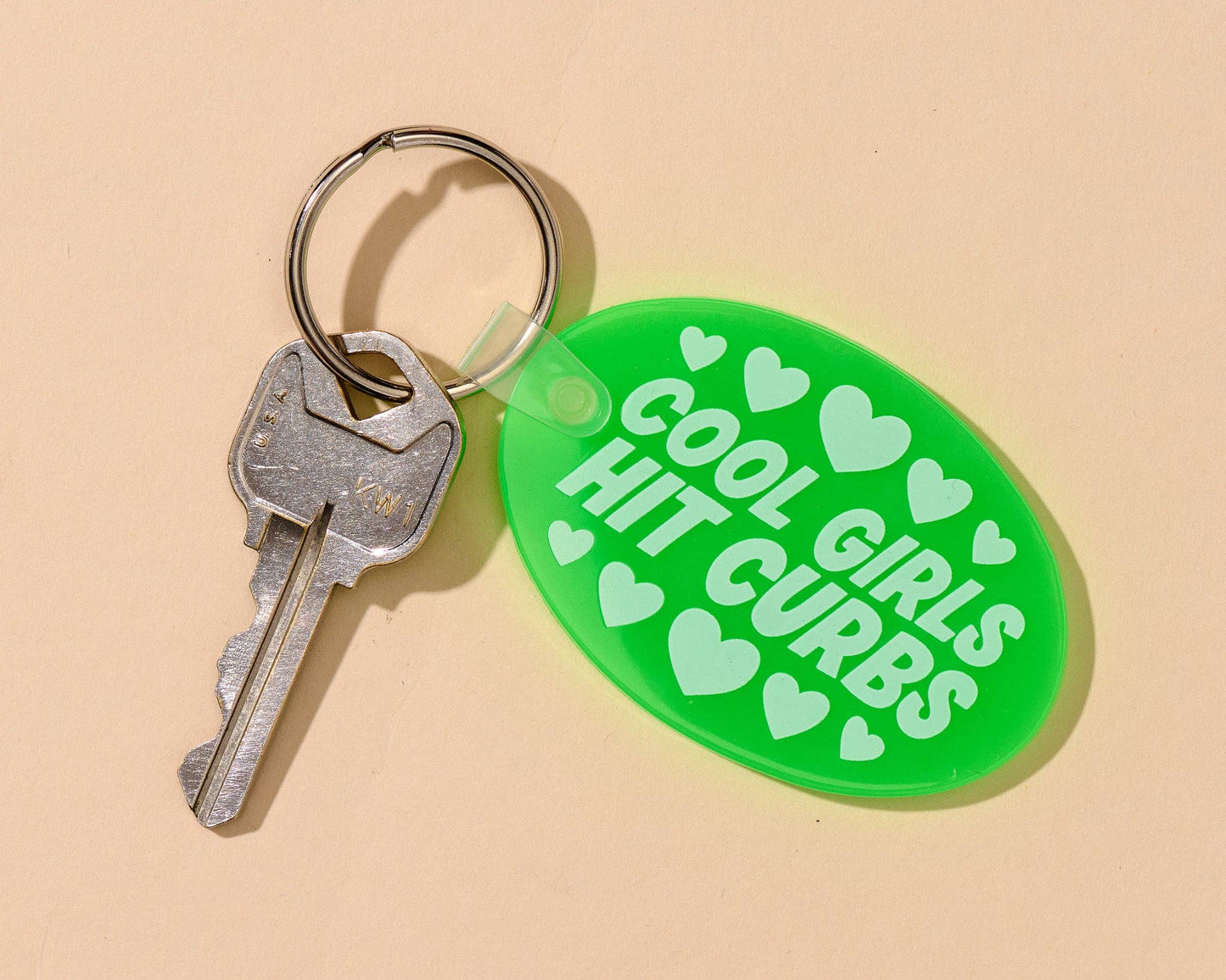 Cool Girls Hit Curbs Keychain