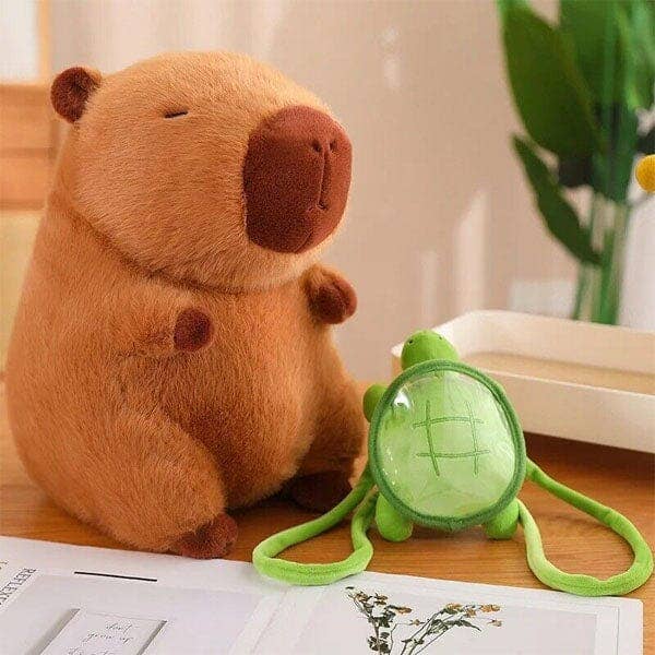Capybara Kawaii Turtle Backpack Plushie