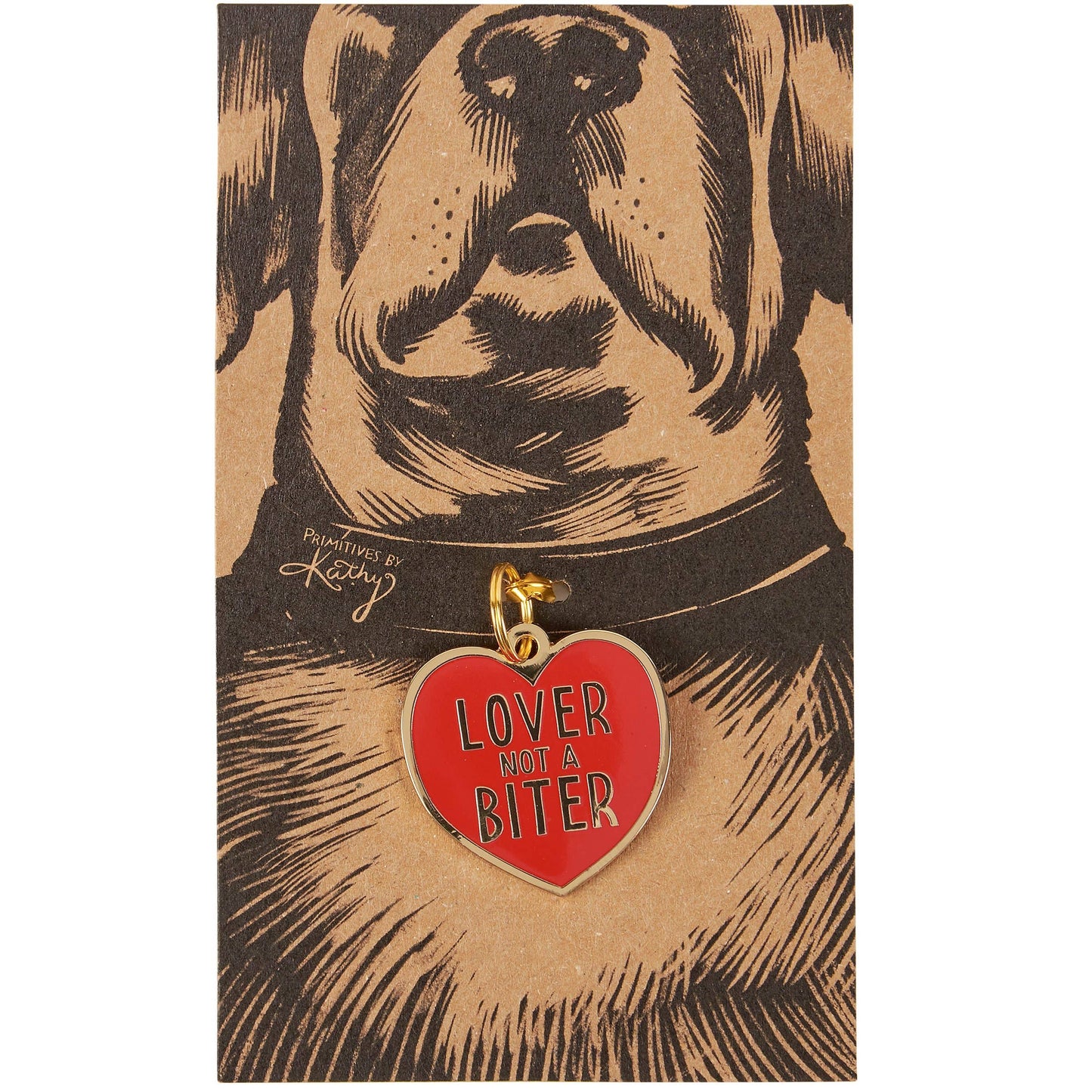 Lover Not A Biter Collar Charm Pet Tag