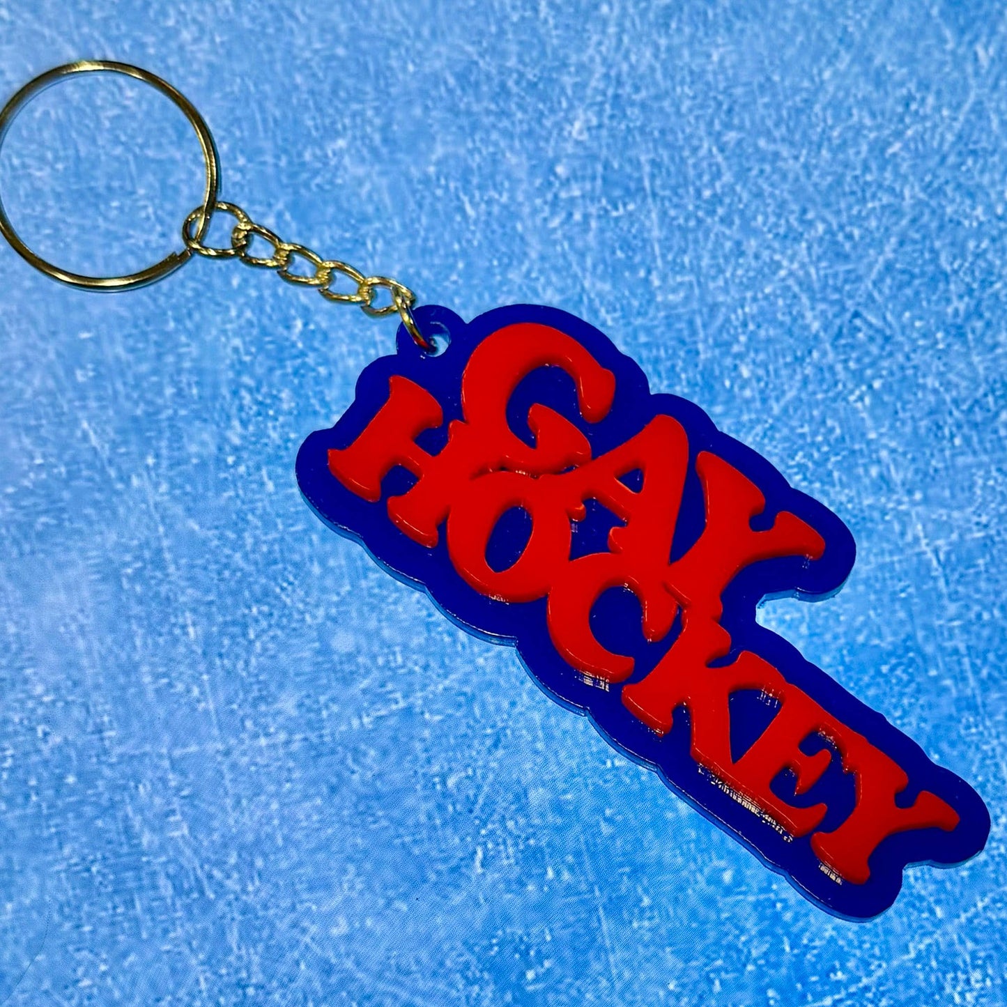 Gay Hockey Acrylic Keychain