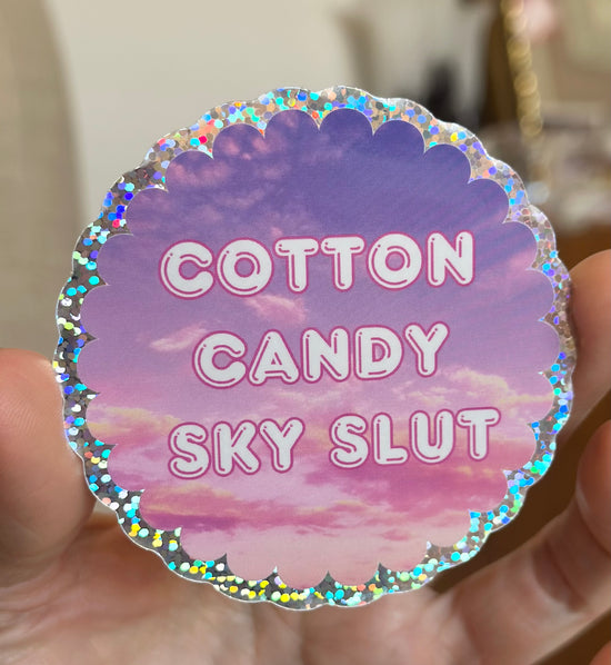 Cotton Candy Sky Slut Glitter Sticker