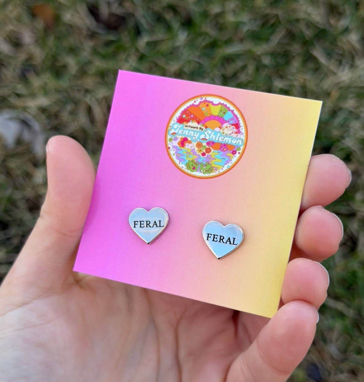 Feral Heart Stud Earrings