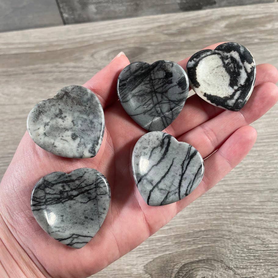 Heart Shaped Worry Stone Crystal Surprise Pull