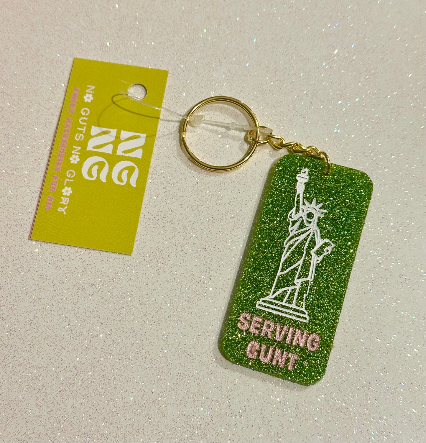 Serving Cunt Glitter Acrylic Keychain