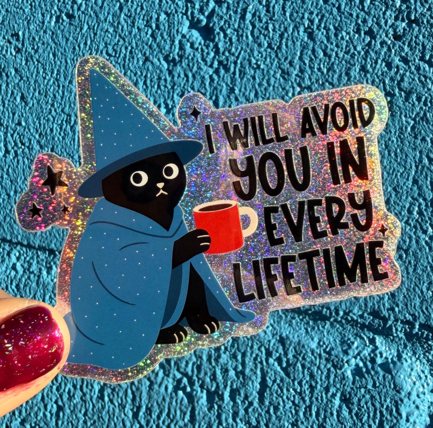 I Will Avoid You In Every Lifetime Pixie Glitter Sticker