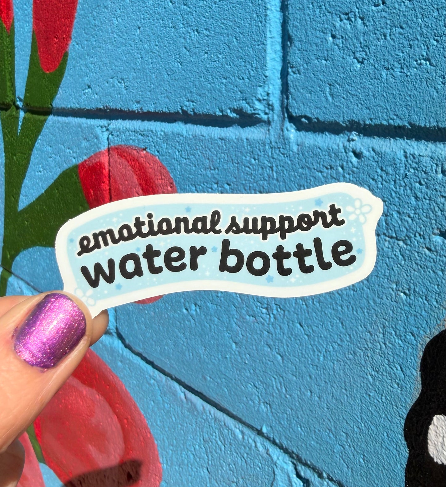 Emotional Support Water Bottle (Blue) Sticker