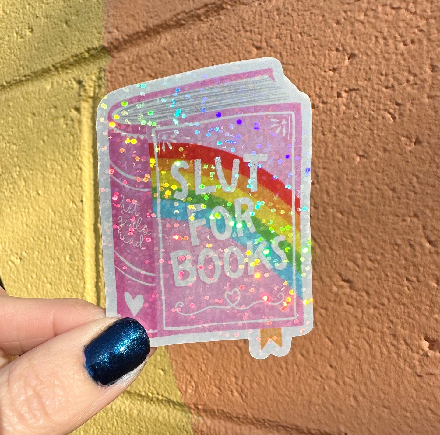 Slut For Books Glitter Sticker