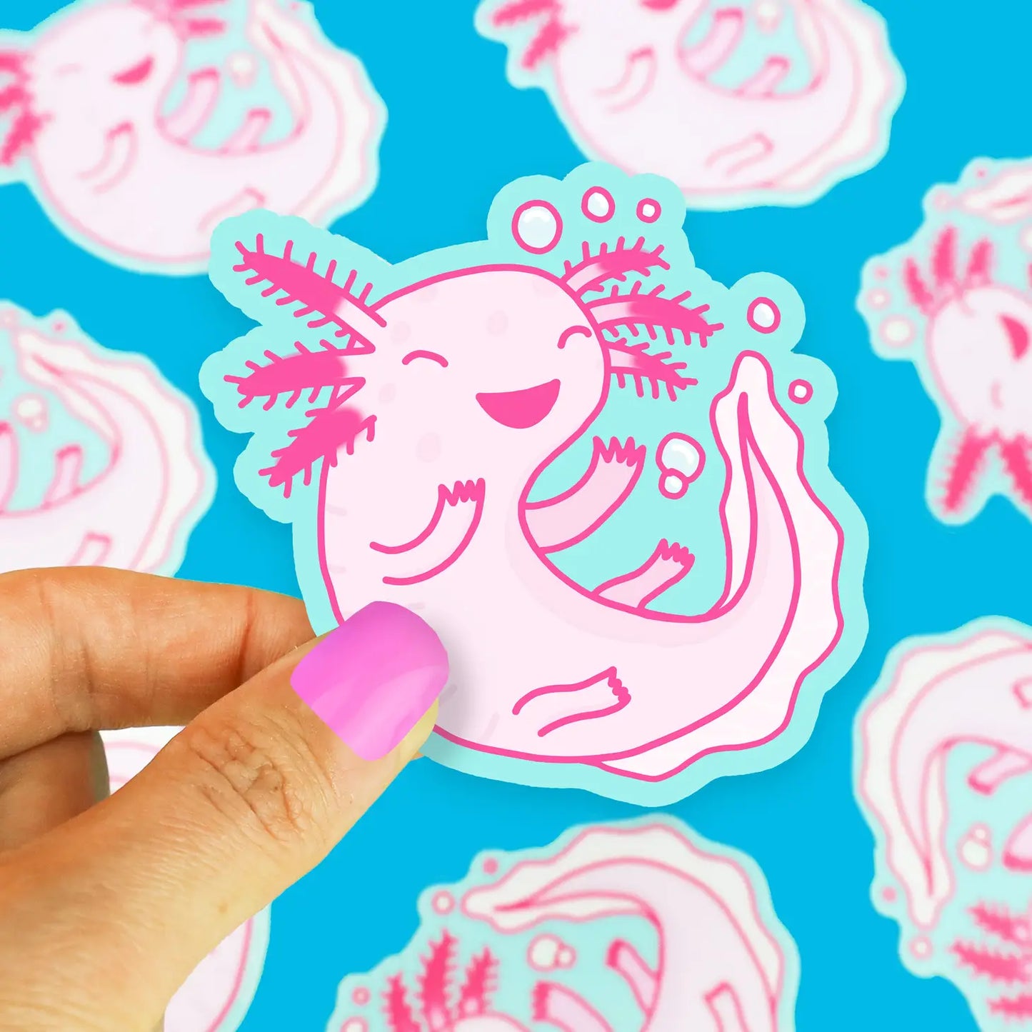 Load image into Gallery viewer, Axolotl Pink Amphibian Sticker
