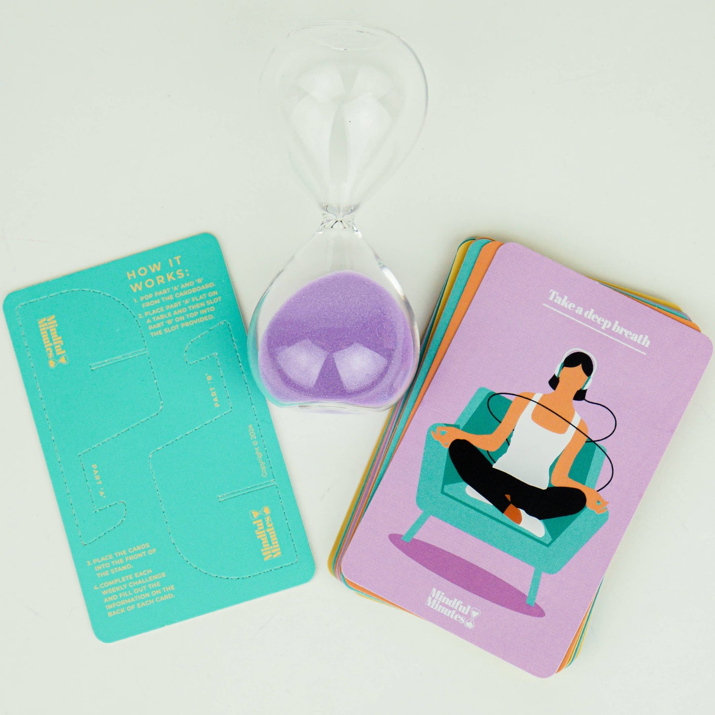 Mindful Minutes Calming Sand Timer And Card Deck