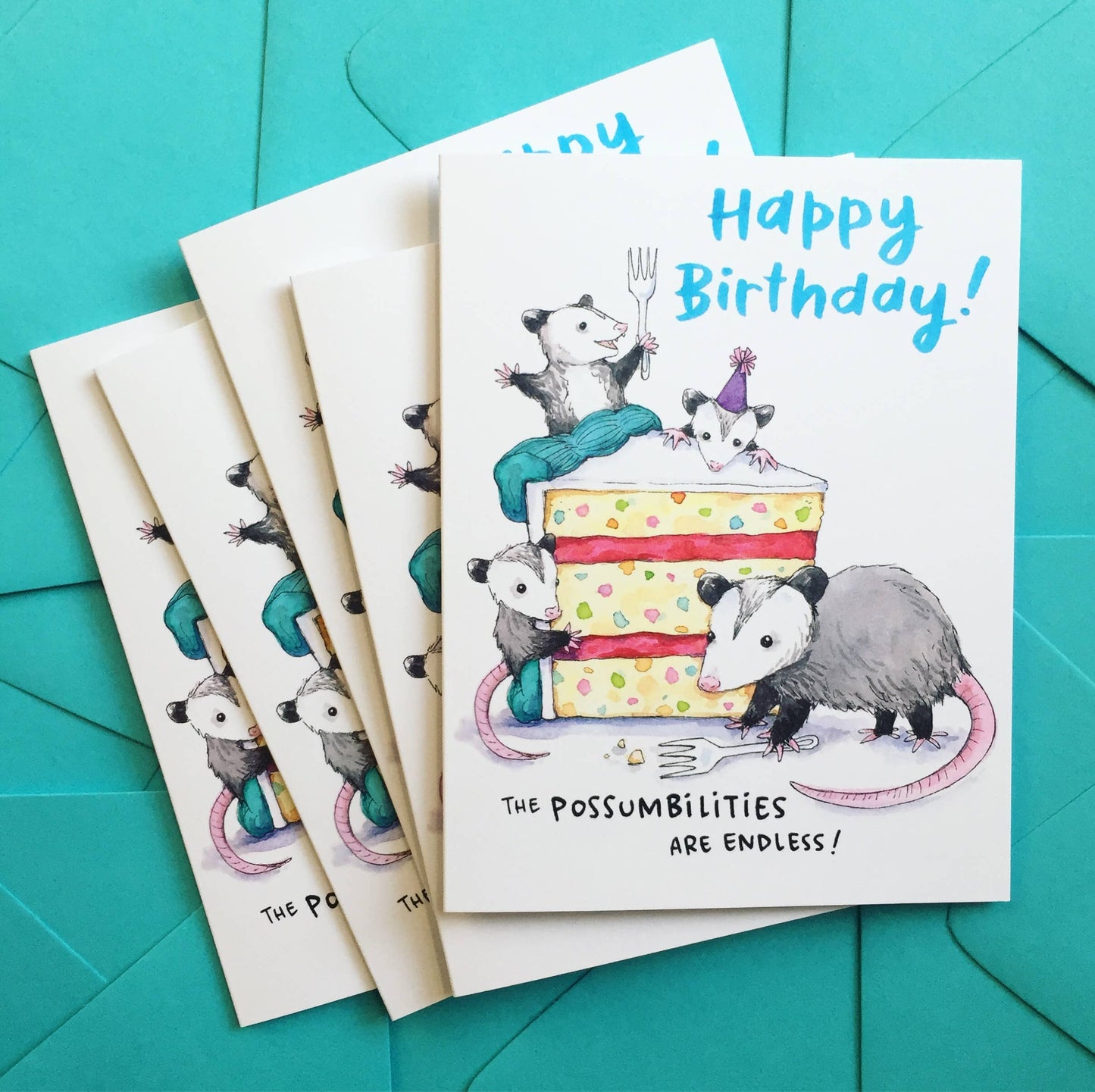 Possum Opossum Birthday Card