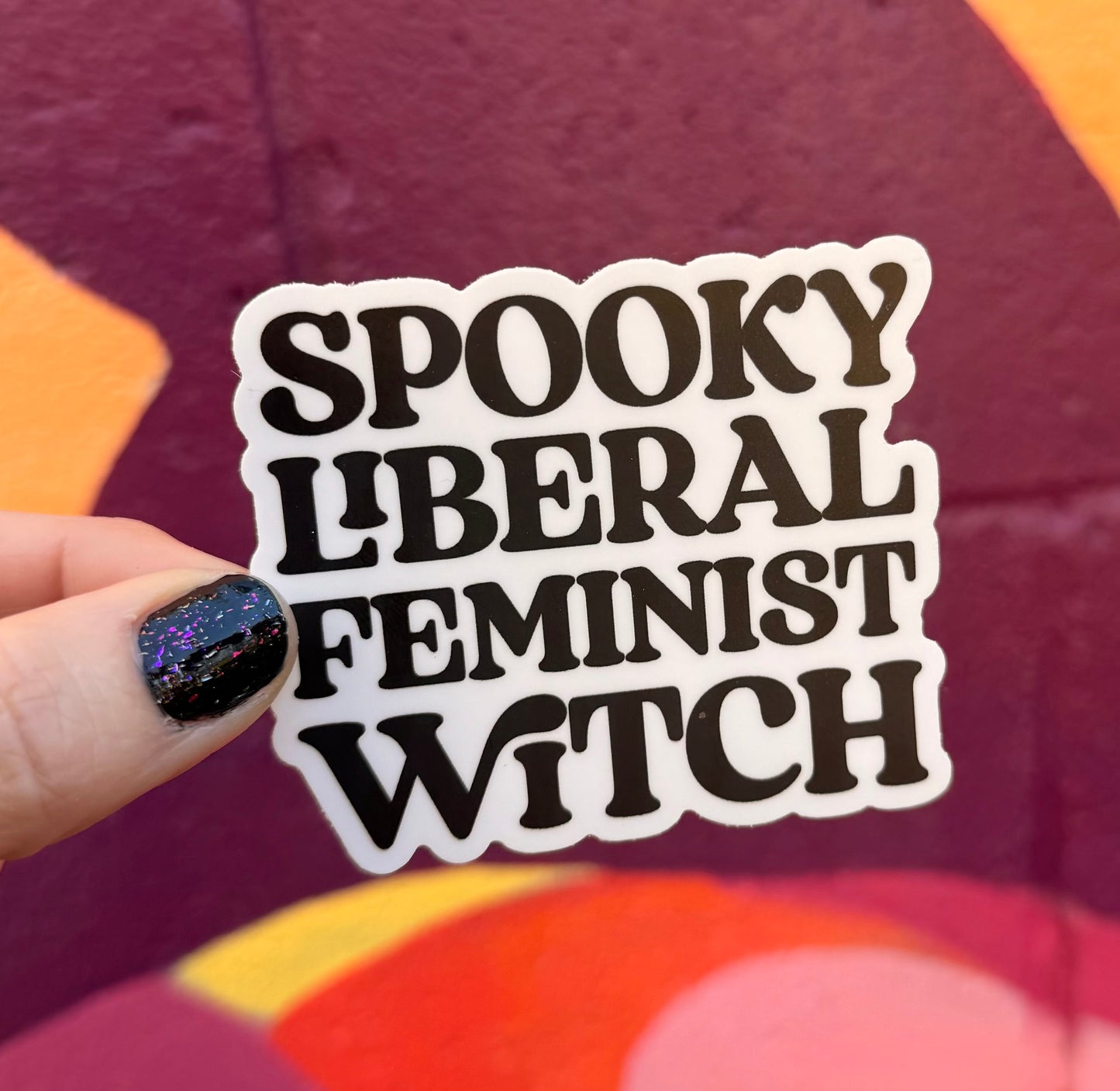 Spooky Liberal Feminist Witch Sticker