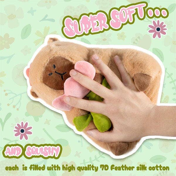 Capybara Kawaii Flower Plushie