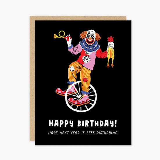 Load image into Gallery viewer, Disturbing Clown Birthday Card
