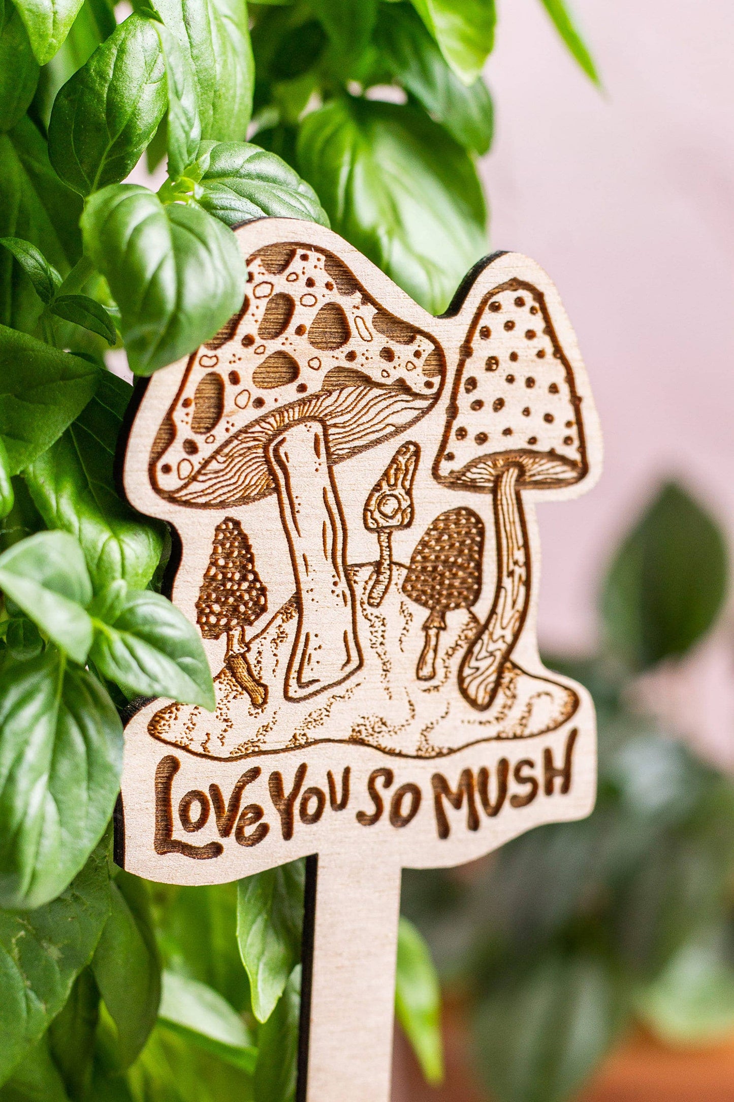 Love You So Much Mushroom Plant Stake