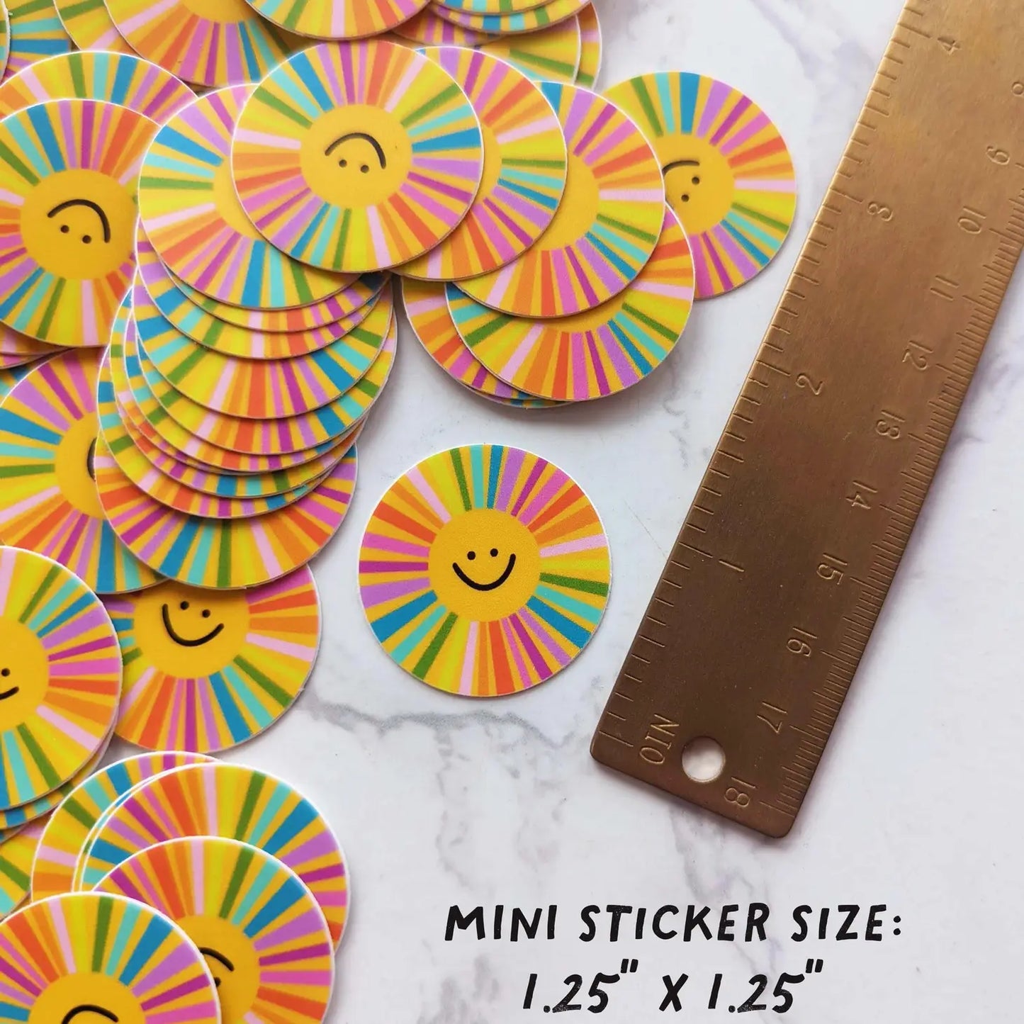 Mini Smiling Rainbow Face Sticker