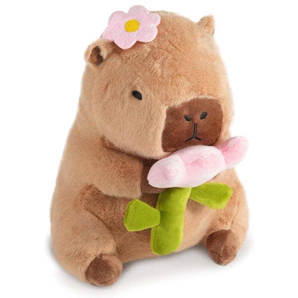 Capybara Kawaii Flower Plushie
