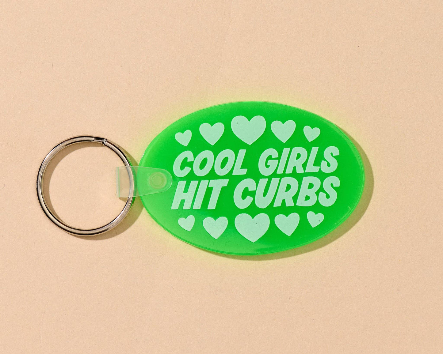 Cool Girls Hit Curbs Keychain