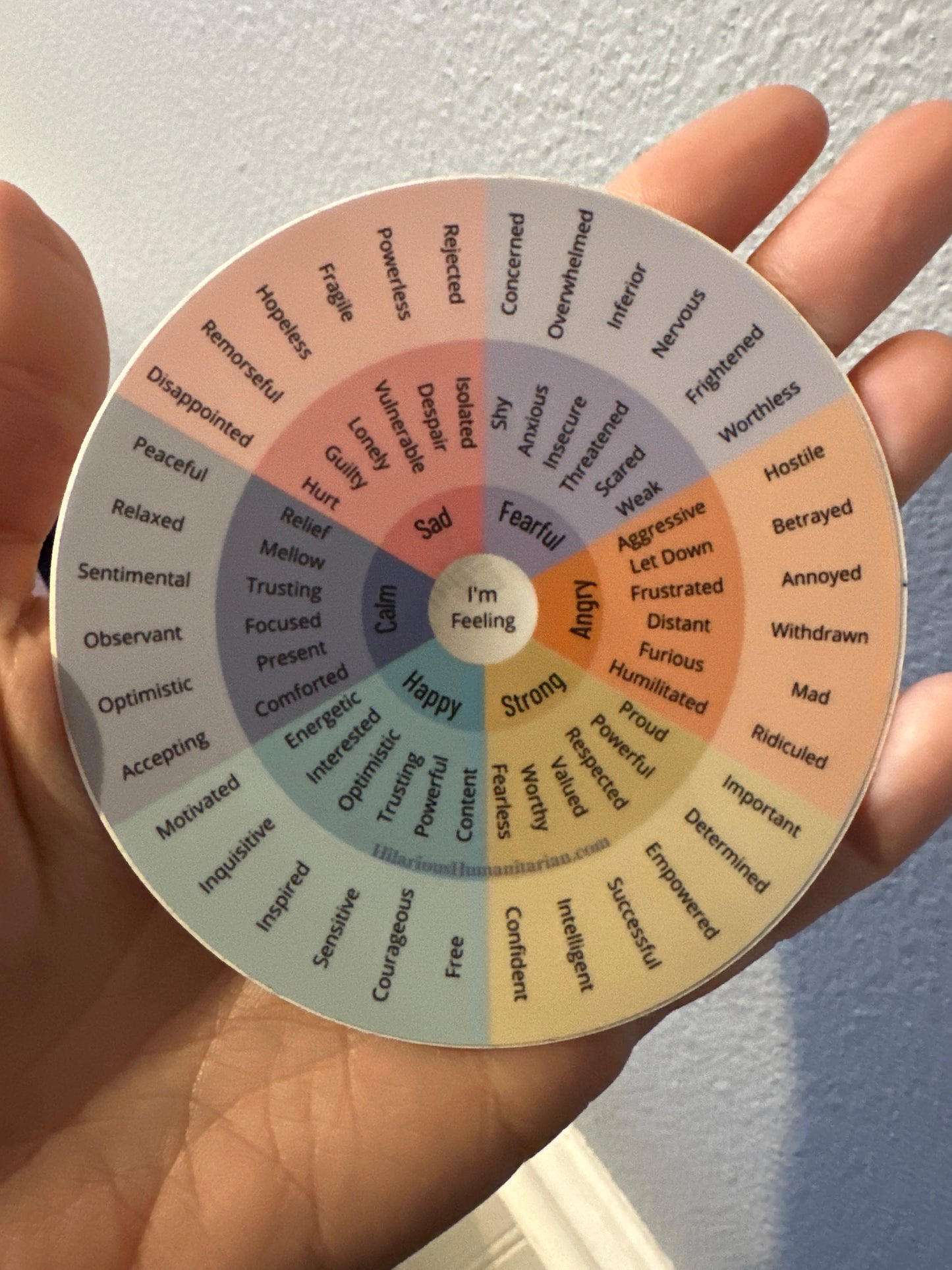 *Imperfectly Perfect* Wheel Of Emotions Sticker