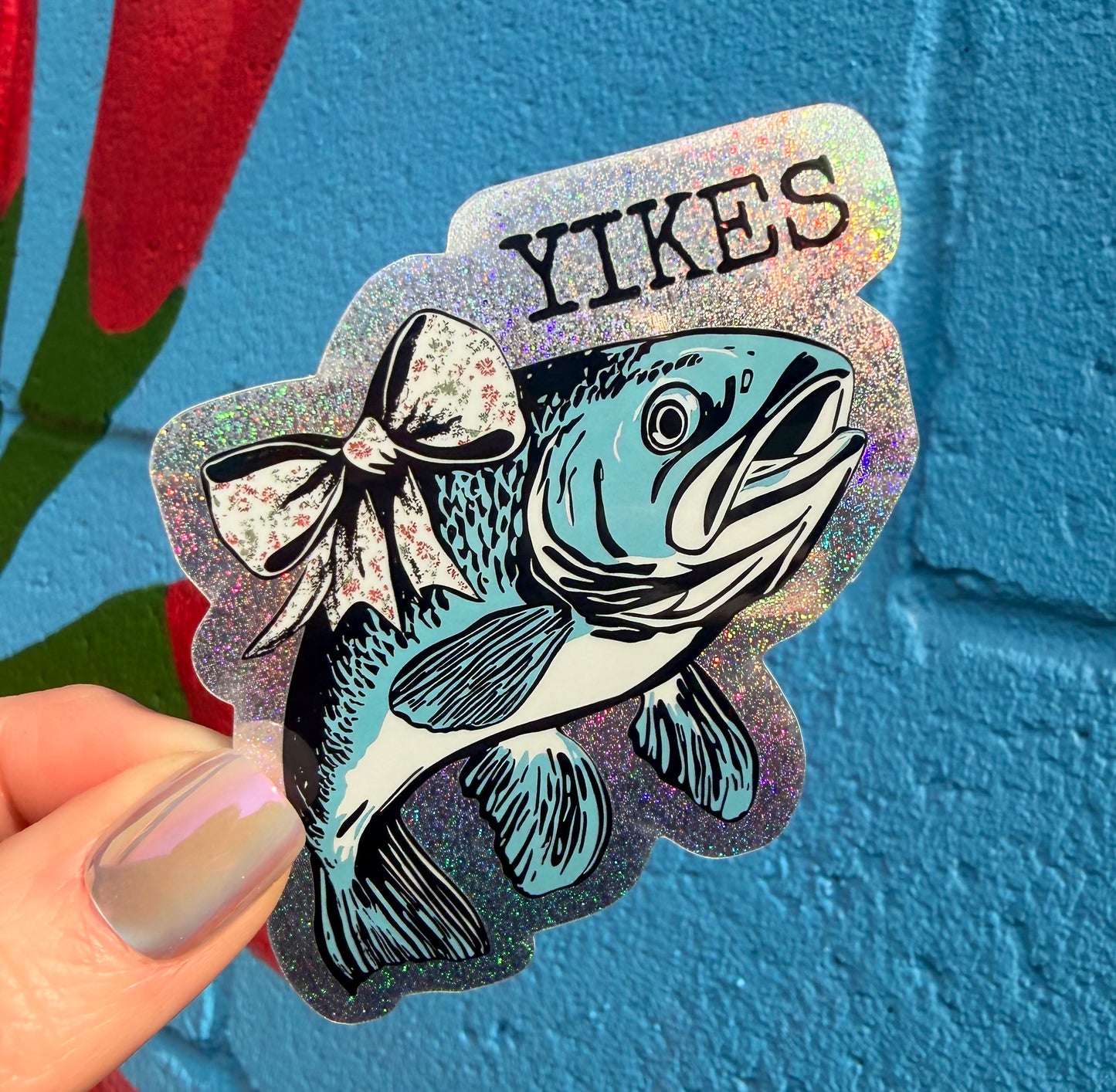 Yikes Fish Glitter Sticker
