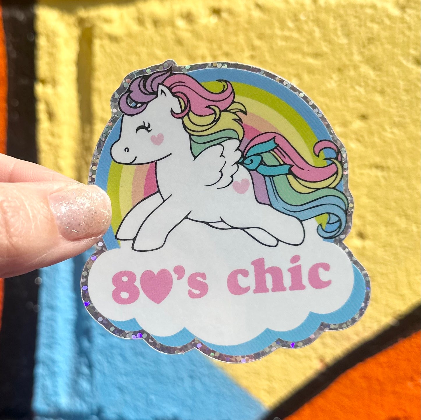 80's Chic Glitter Sticker