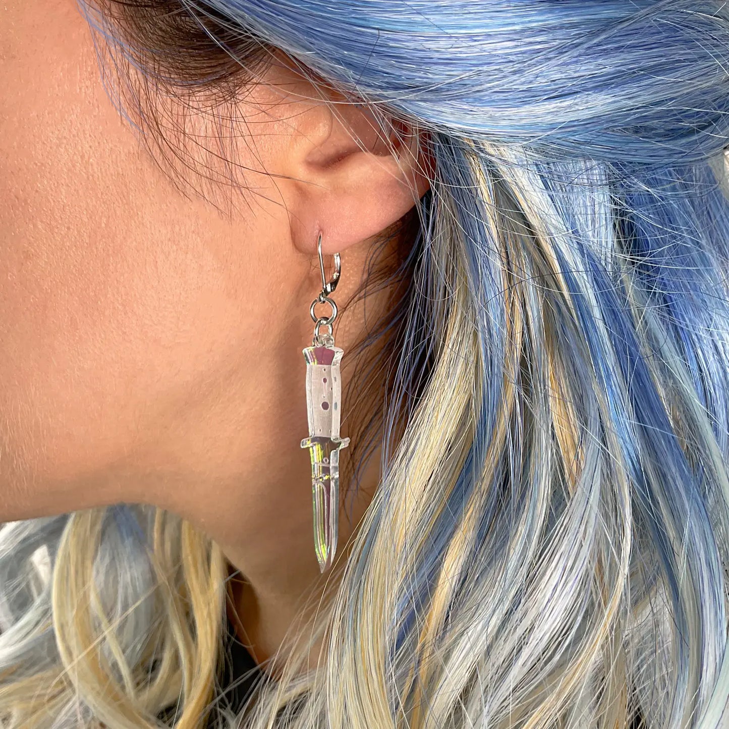 A Knife Less Ordinary Iridescent Hook Earrings