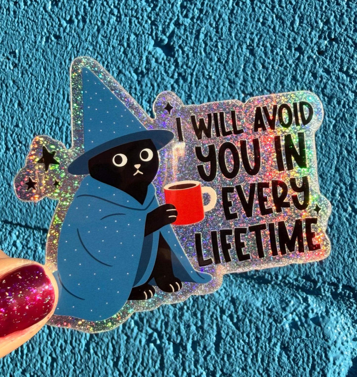 I Will Avoid You In Every Lifetime Pixie Glitter Sticker