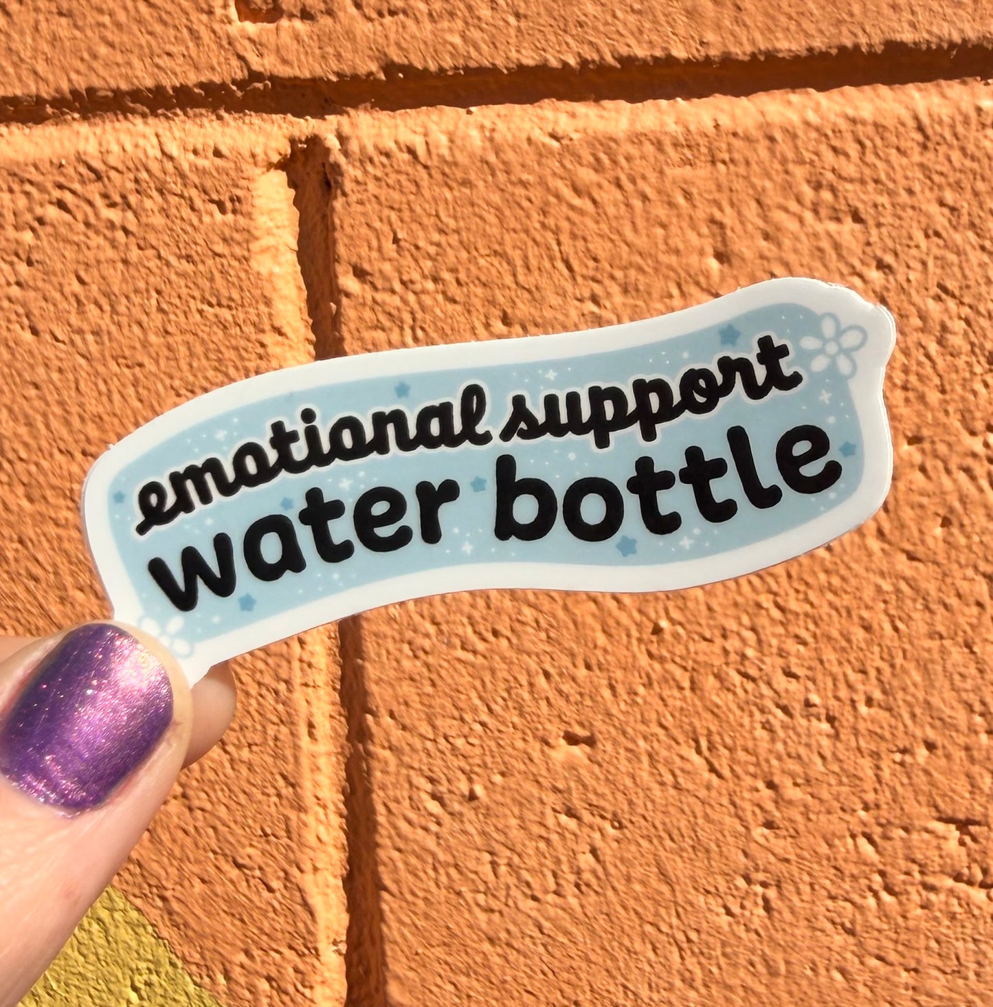 Emotional Support Water Bottle (Blue) Sticker