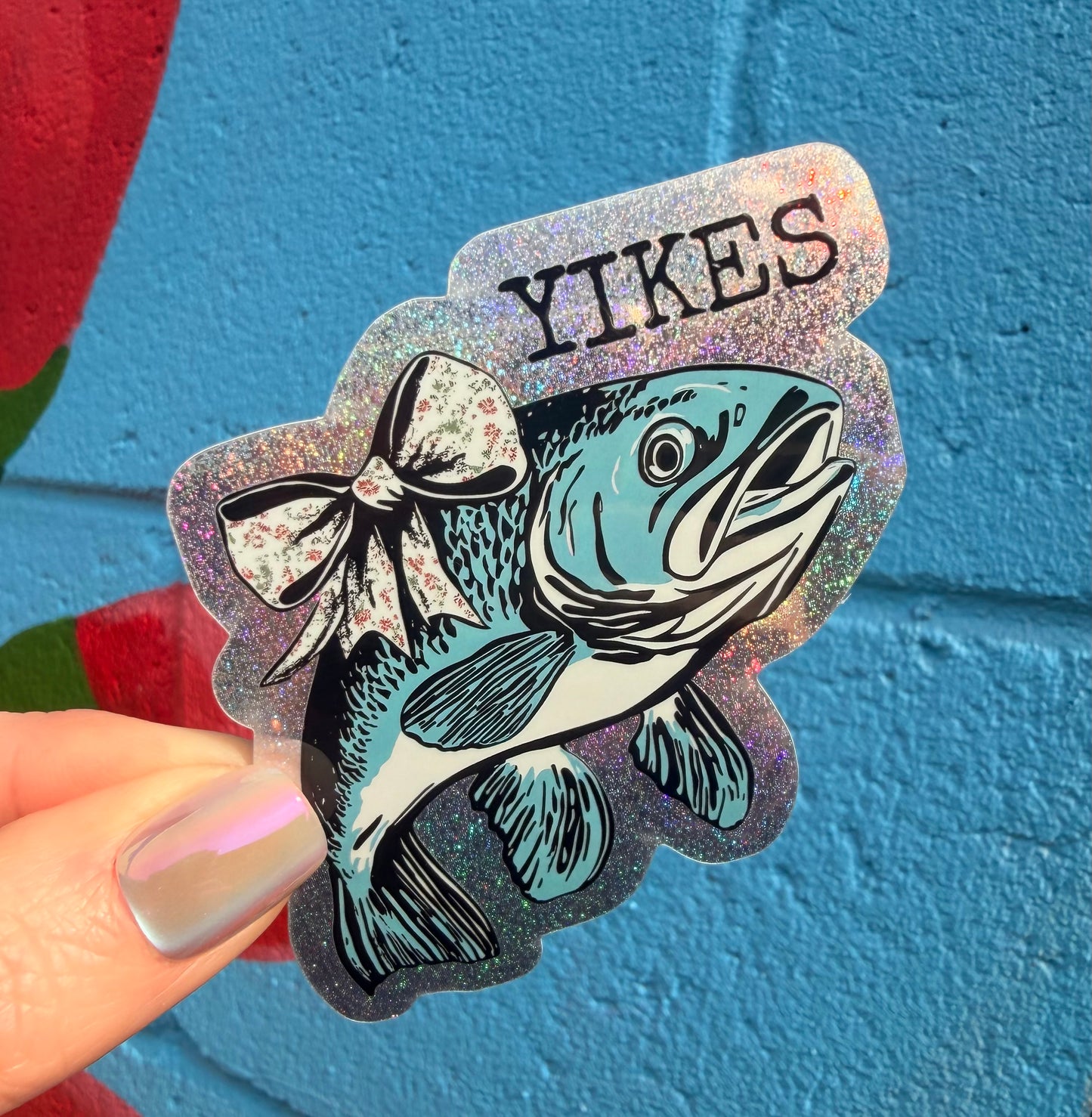 Yikes Fish Glitter Sticker