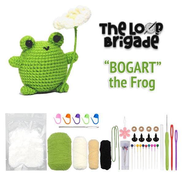 DIY Mini Crochet Plush Toy Complete Kit For Beginners - Bogart the Frog