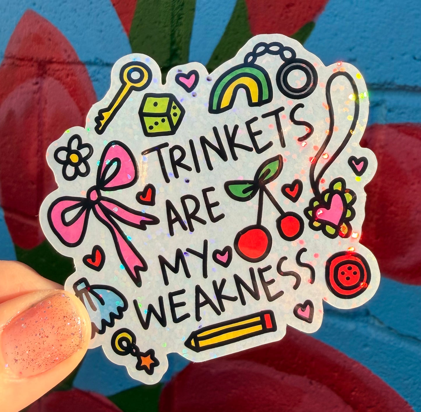 Trinkets Are My Weakness Pixie Glitter Sticker