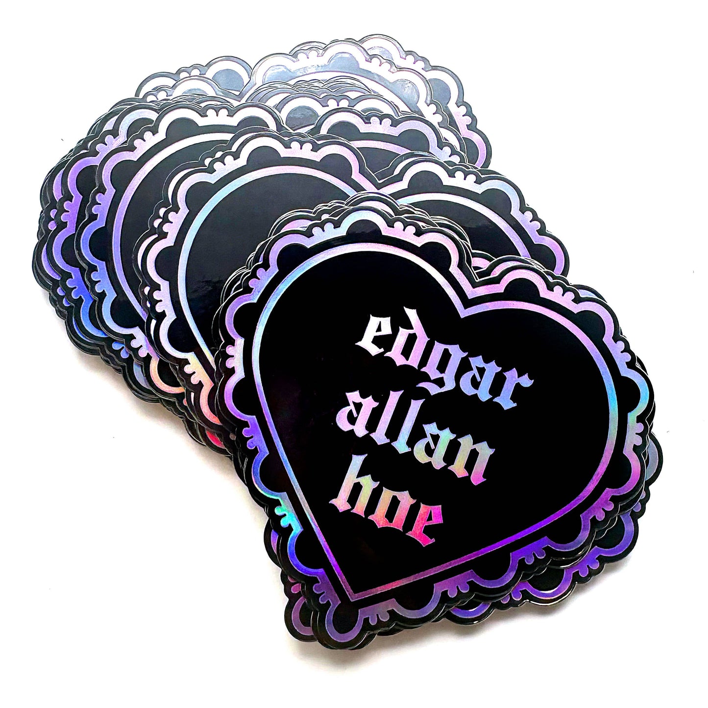 Edgar Allan Hoe Heart Holographic Sticker