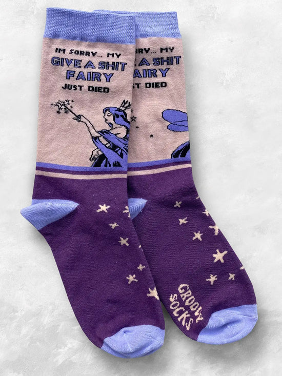 Load image into Gallery viewer, Give A Shit Fairy Socks
