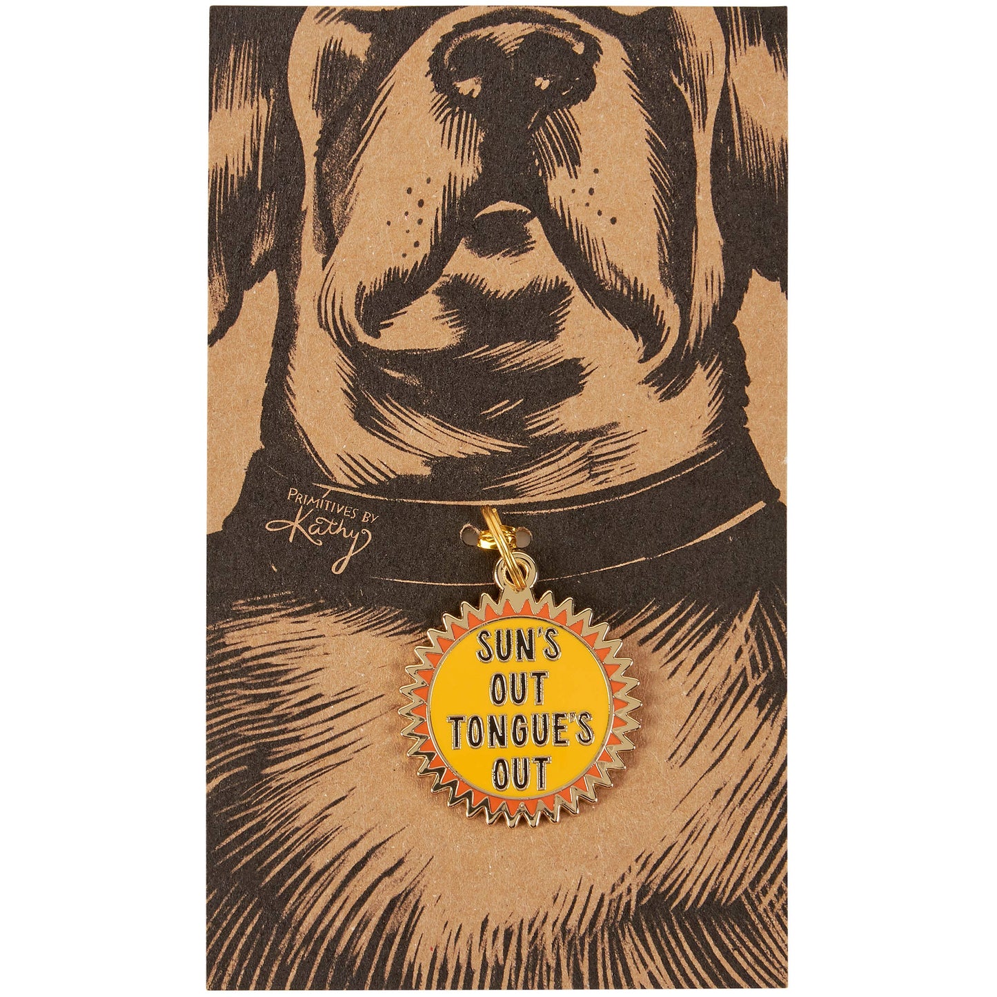 Sun's Out Tongue's Out Collar Charm Pet Tag