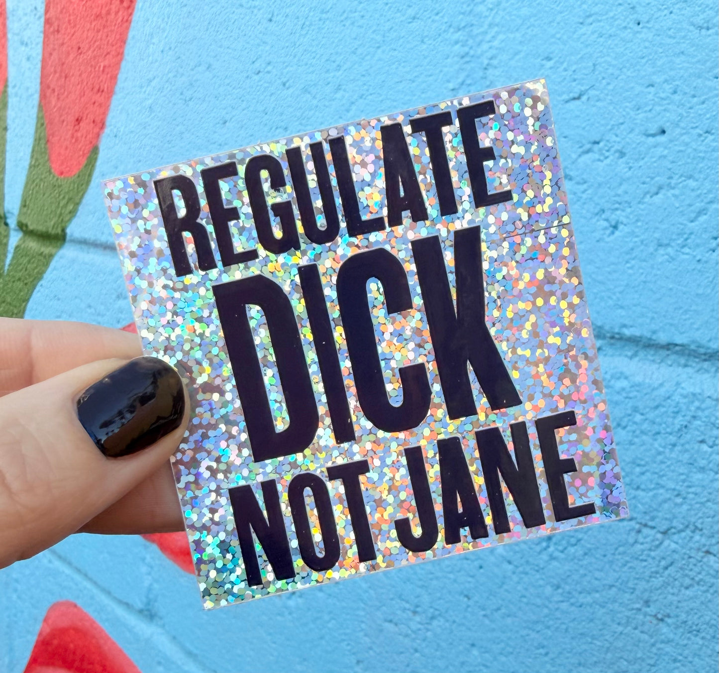 Regulate Dick Not Jane Glitter Sticker