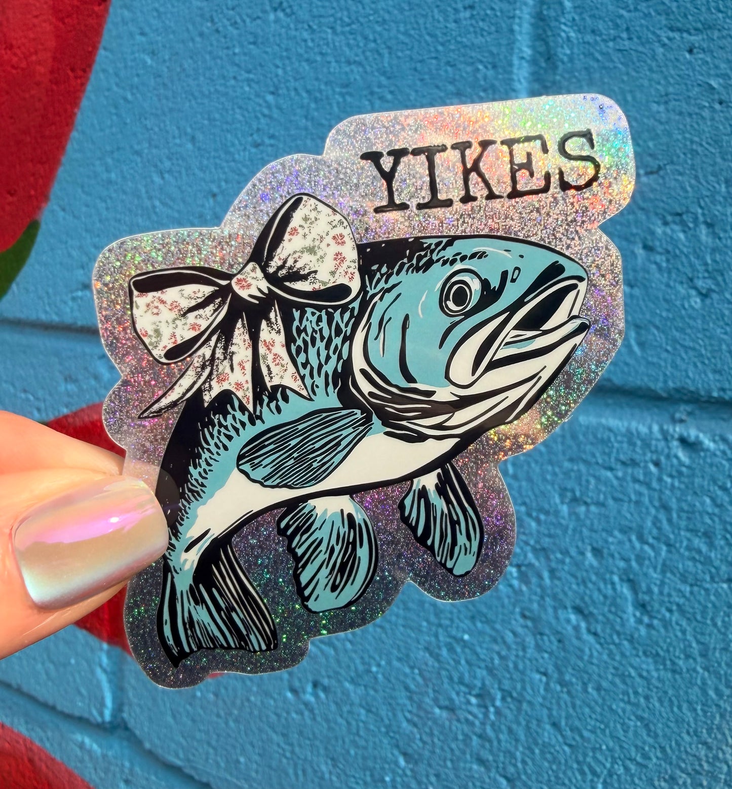 Yikes Fish Glitter Sticker