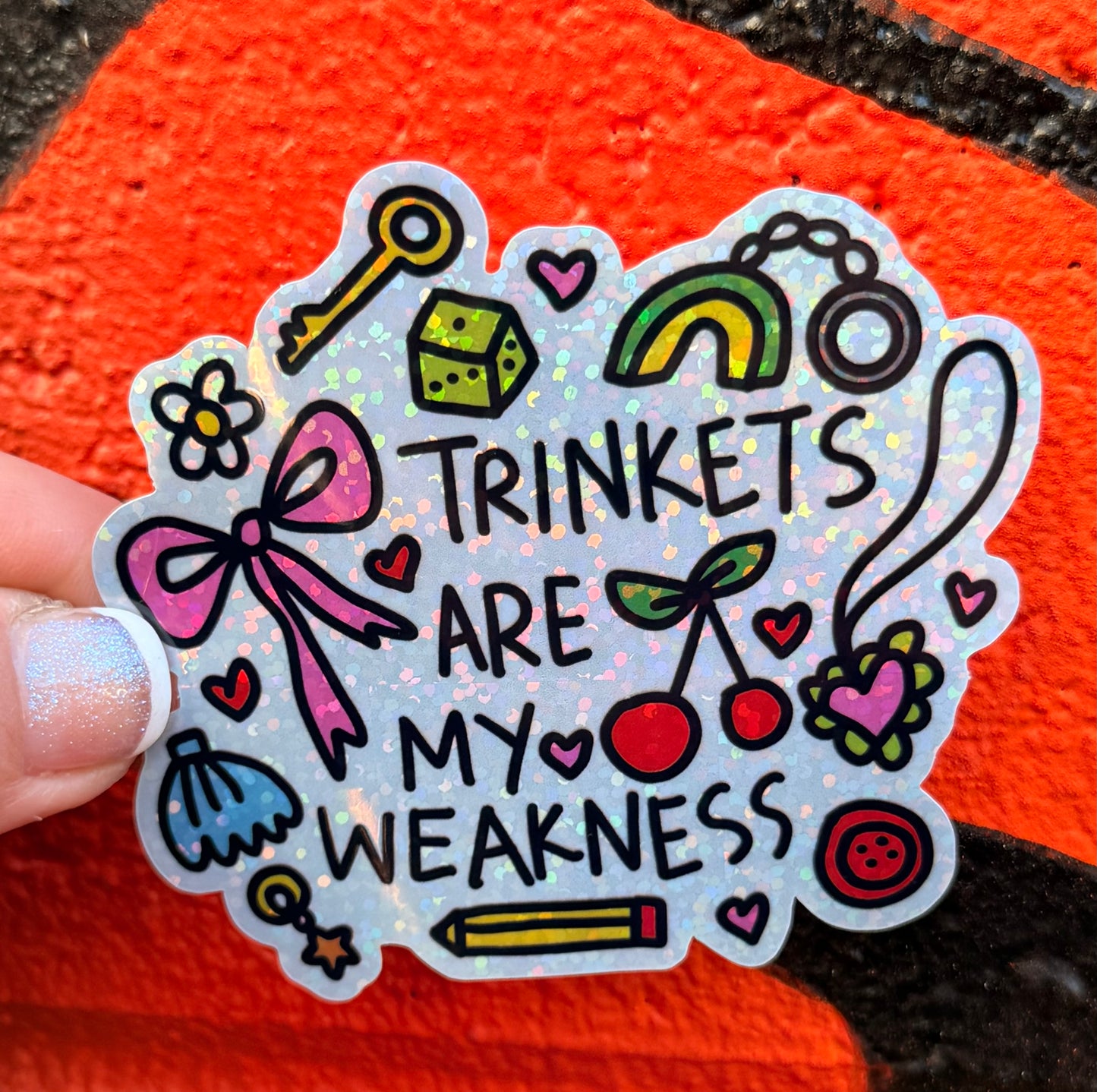 Trinkets Are My Weakness Pixie Glitter Sticker