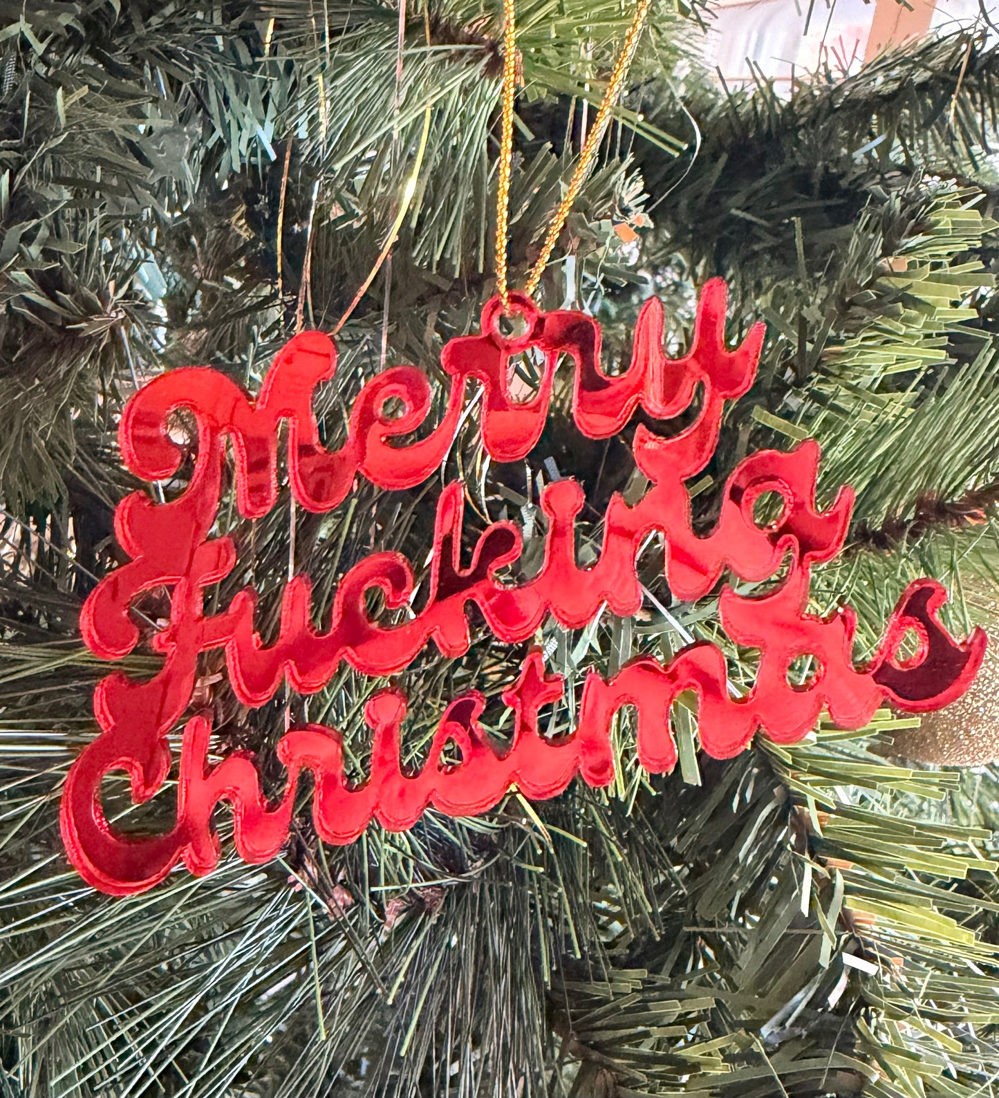 Merry Fucking Christmas Acrylic Ornament