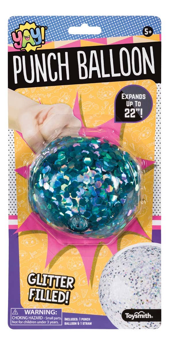 Glitter Punch Balloon Assorted Color Surprise Pull