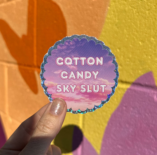 Cotton Candy Sky Slut Glitter Sticker