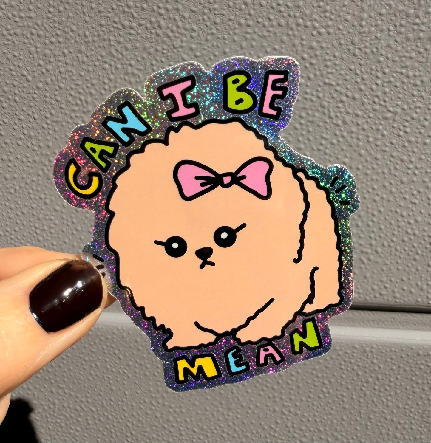 Can I Be Mean Pixie Glitter Sticker