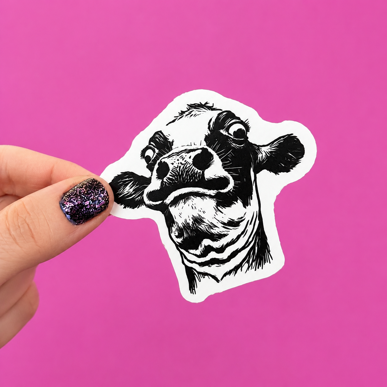 Awkward Cow Sticker