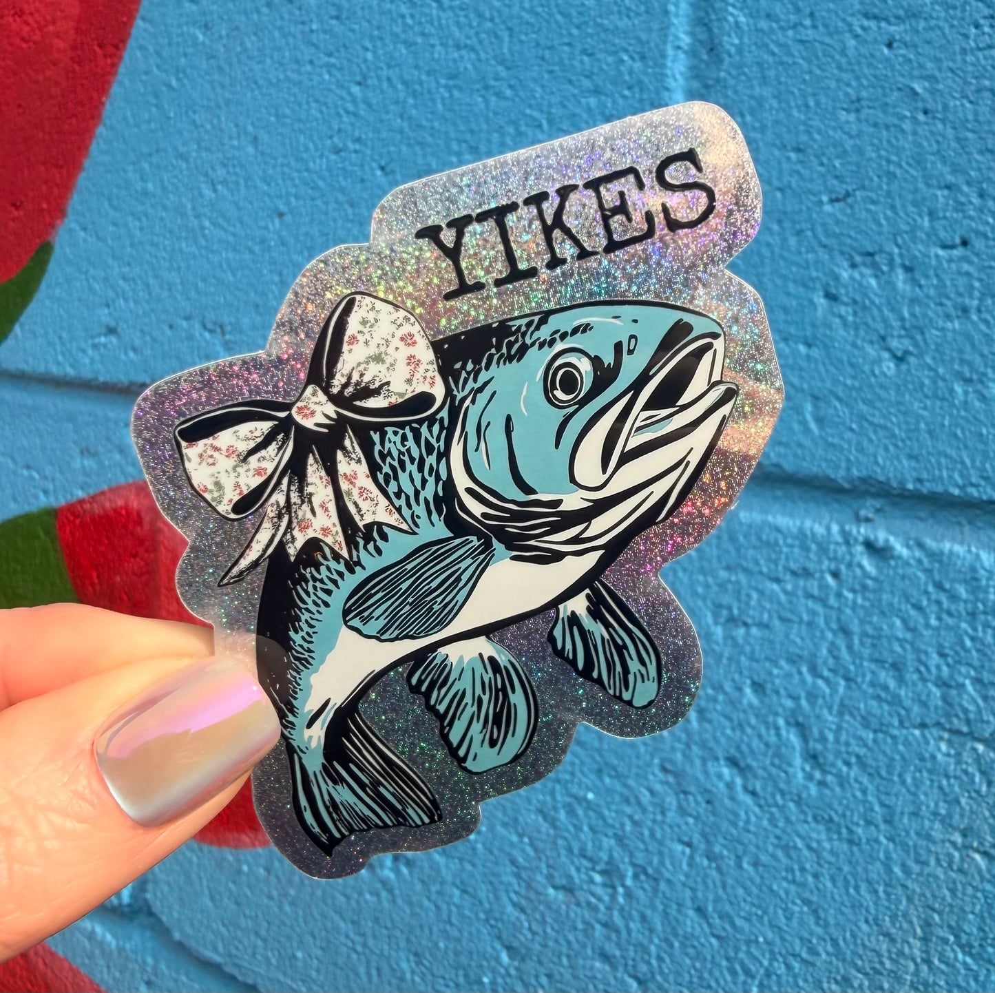 Yikes Fish Glitter Sticker