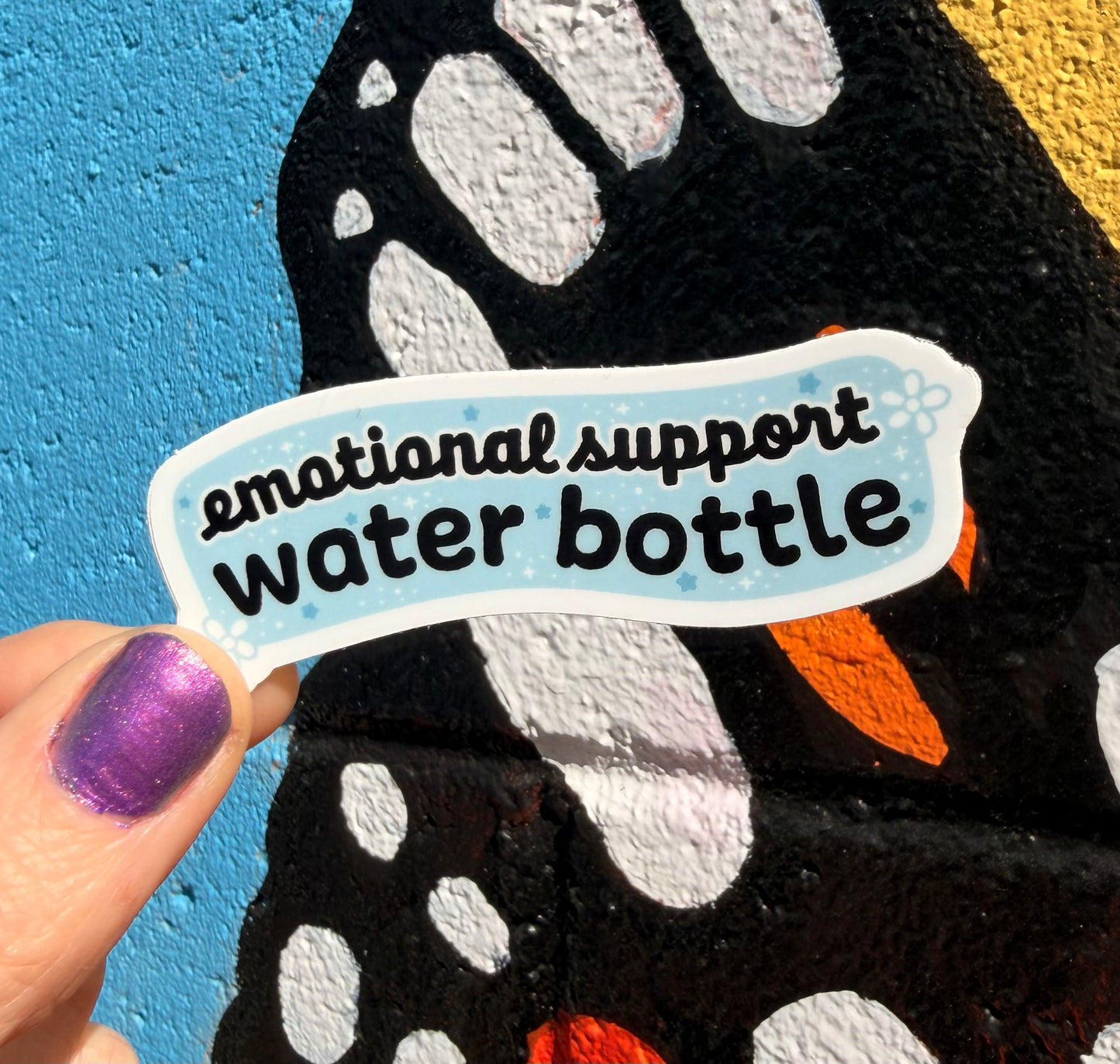 Emotional Support Water Bottle (Blue) Sticker