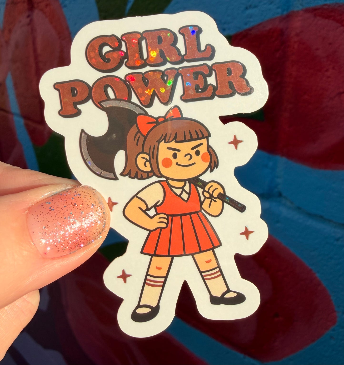 Girl Power Glitter Sticker