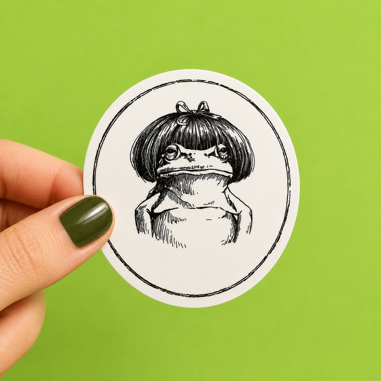 Resting Frog Face Sticker