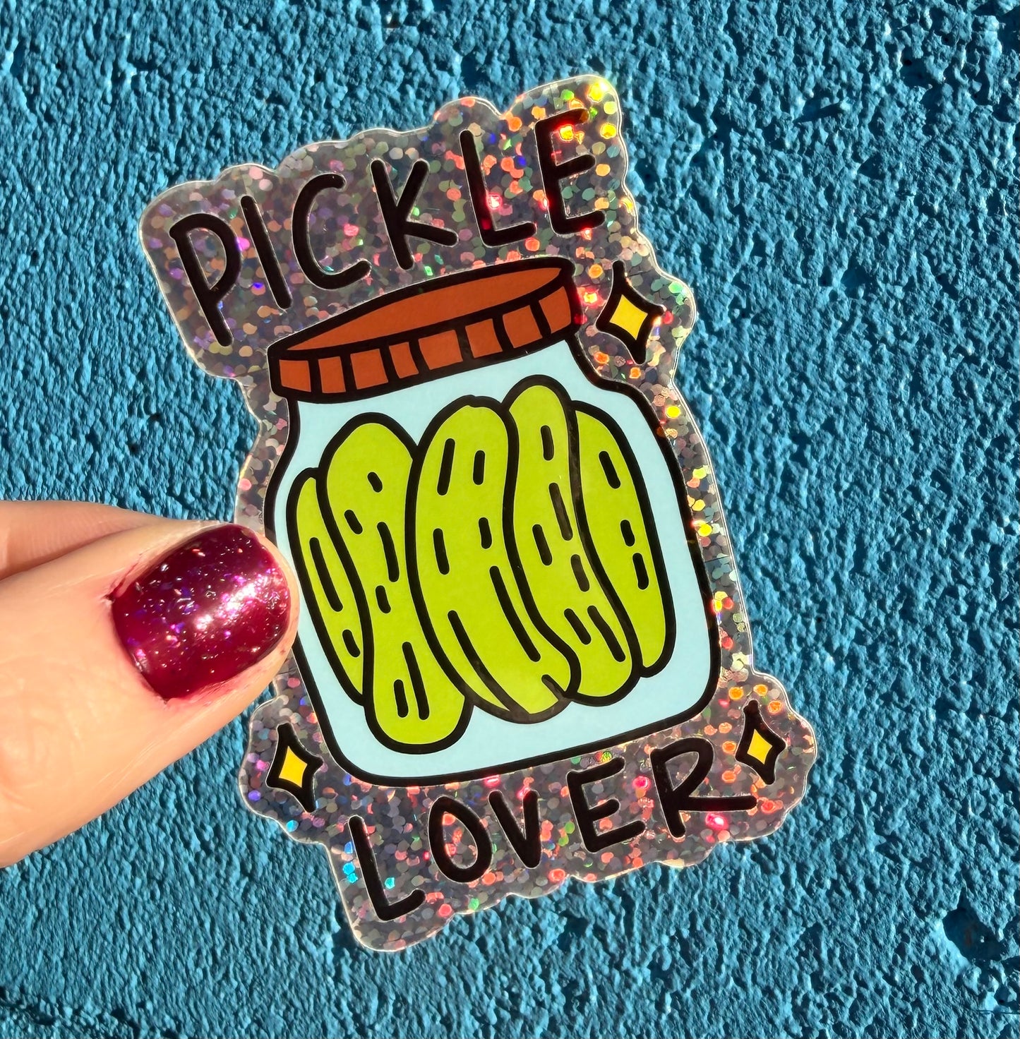 Pickle Lover Glitter Sticker